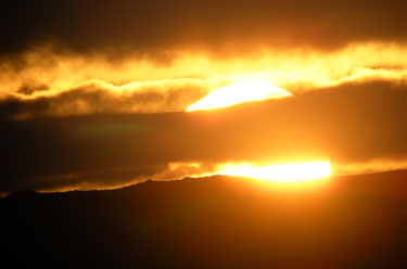 Setting sun over Treshnish